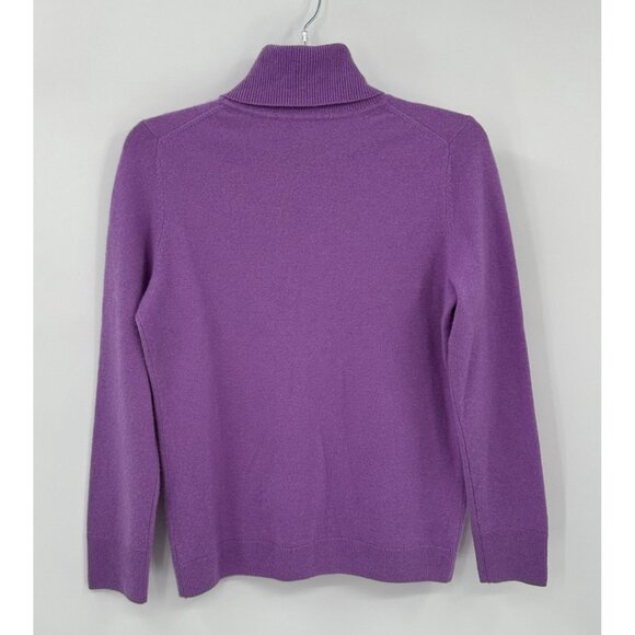 TALBOTS turtleneck sweater 100% cashmere super soft pullover lavender petite MP - Picture 4 of 6